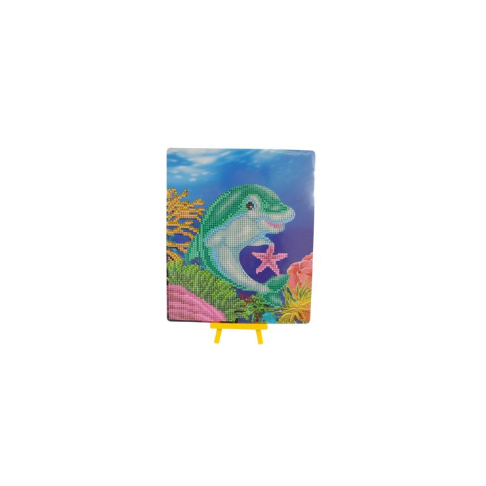 Diamond Painting Bild m.Aufsteller Delfin 25x21 cm 6027-25061 4016490819165  