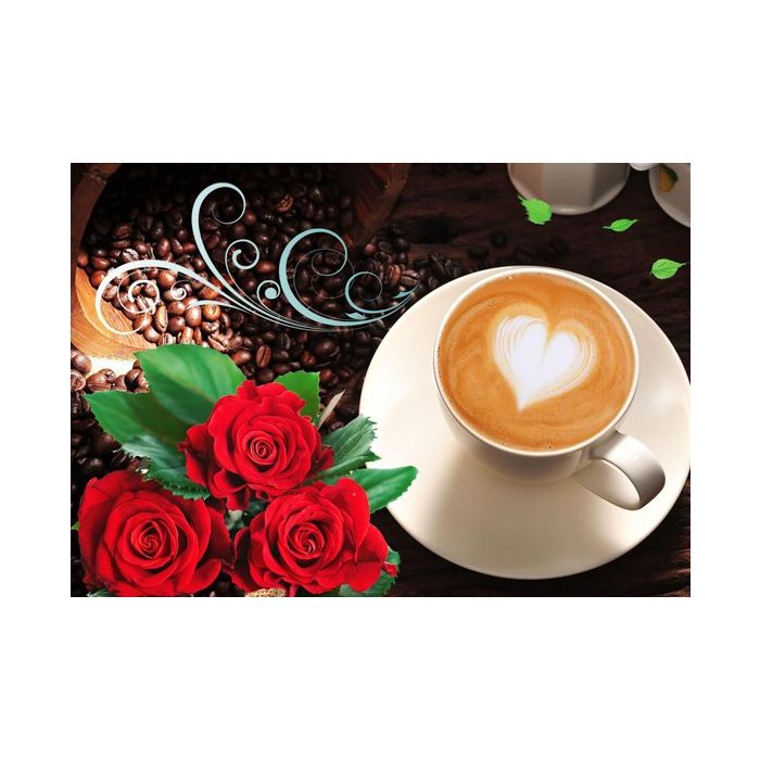 Diamond Painting Kaffee m.Rosen 40x30 cm 1 St