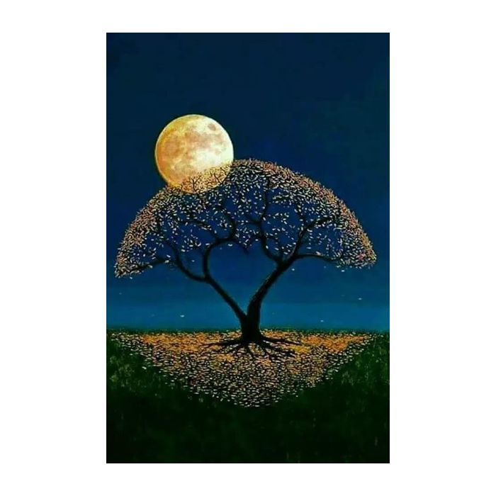 Diamond Painting Baum m.Mond 50x40 cm 1 Stück, Bild 1 von 2
