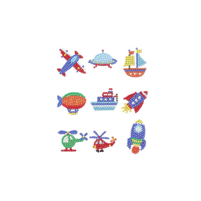 Diamond Painting Transportmittel Sticker Aufkleber Kinder entspannen Diamant Basteln ca. 4,5 cm