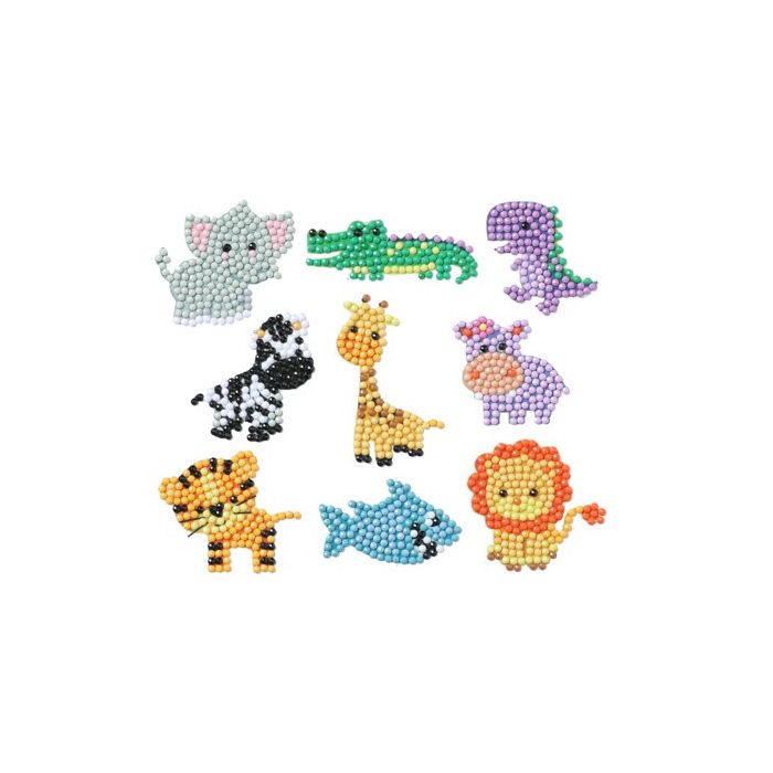 Diamond Painting Zootiere Sticker Aufkleber Kinder entspannen Diamant Basteln ca. 4,5 cm