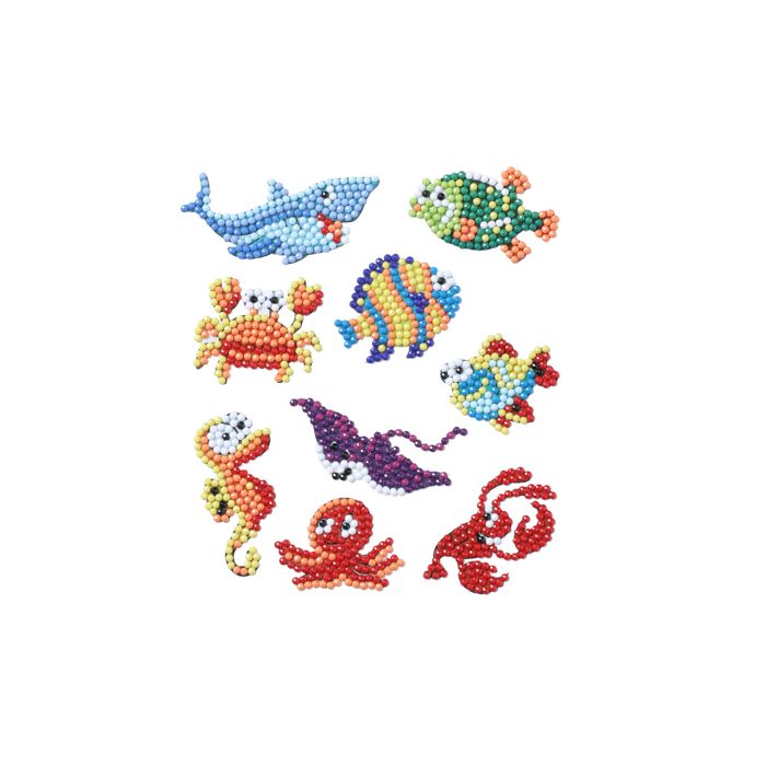 Diamond Painting Unterwasserwelt Sticker Aufkleber Kinder entspannen Diamant Basteln ca. 4,5 cm