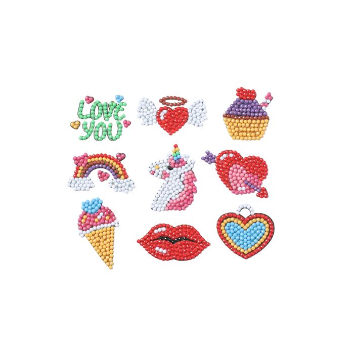 Diamond Painting Girl Power Sticker Aufkleber Kinder entspannen Diamant Basteln ca. 4,5 cm