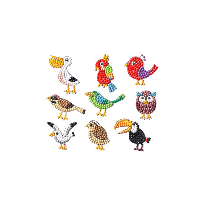 Diamond Painting Lustige Vögel Sticker Aufkleber Kinder entspannen Diamant Basteln ca. 4,5 cm