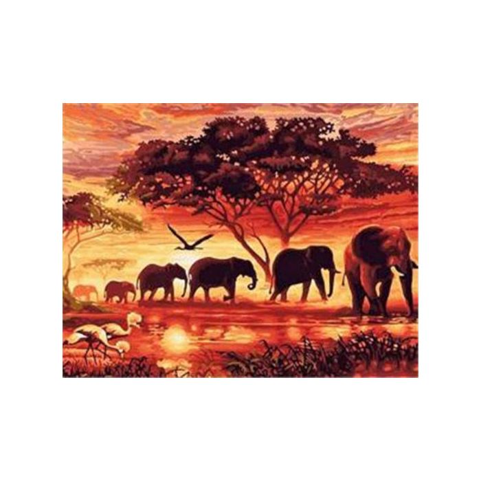 Diamond Painting Elefanten in der Savanne 40x30 cm 6037-40191 4016490911142  