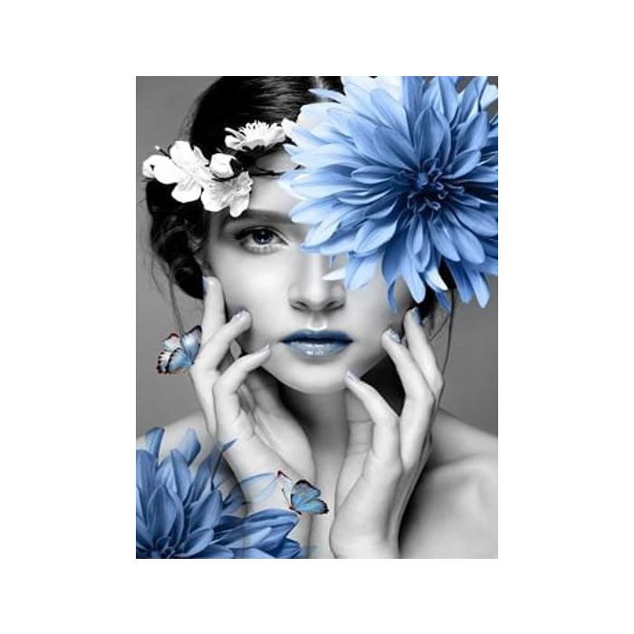 Diamond Painting Frau mit Blume 40x30 cm, Bild 1 von 2