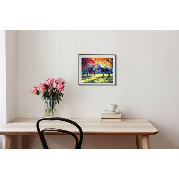 Diamond Painting Pferde im Herbst 40x30 cm, Bild 2 von 2