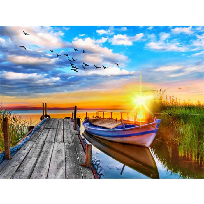 Diamond Painting Steg im Sonnenuntergang 50x40 cm 6037-50181 4016490322306  