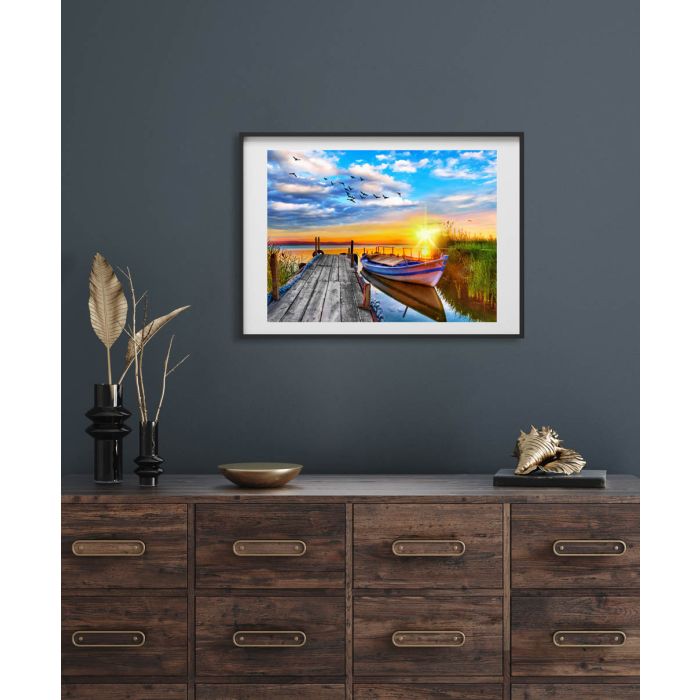Diamond Painting Steg im Sonnenuntergang 50x40 cm 6037-50181 4016490322306  