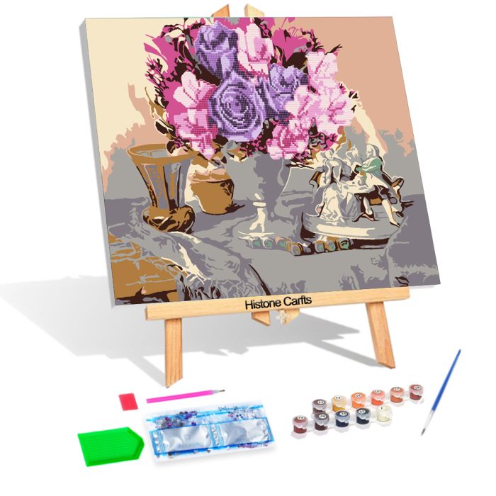 Diamond Painting m.Ölfarben Blumenstrauß 40x50 cm
