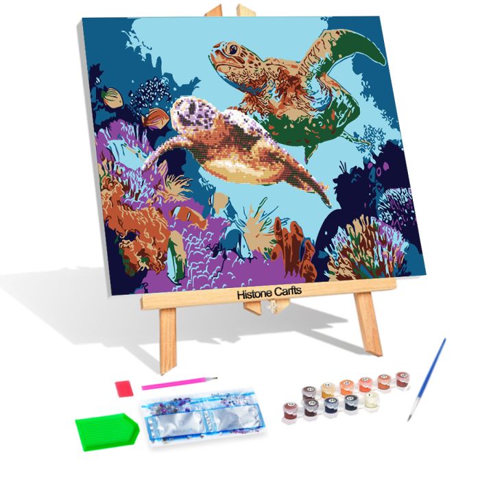 Diamond Painting m.Ölfarben Schildkröten 40x50 cm 6038-50041 4016490908999  
