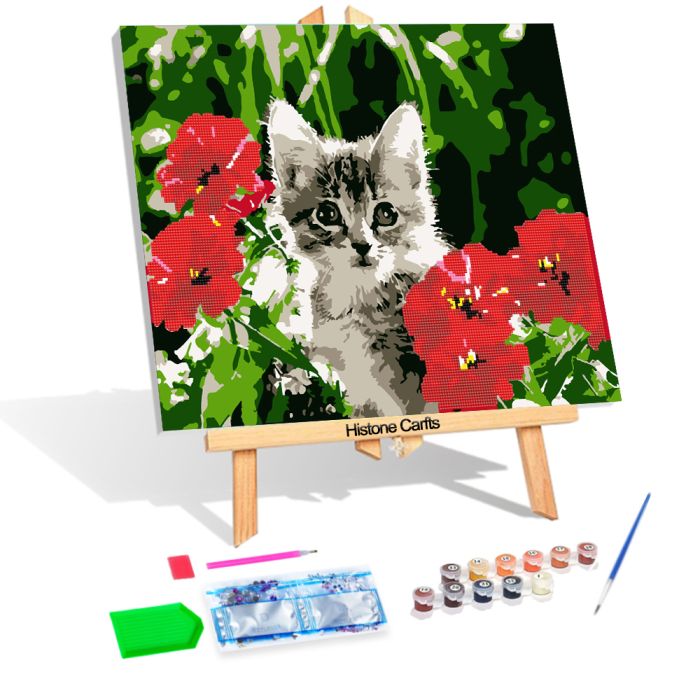 Diamond Painting m.Ölfarben Katze 40x50 cm 6038-50131 4016490909088  
