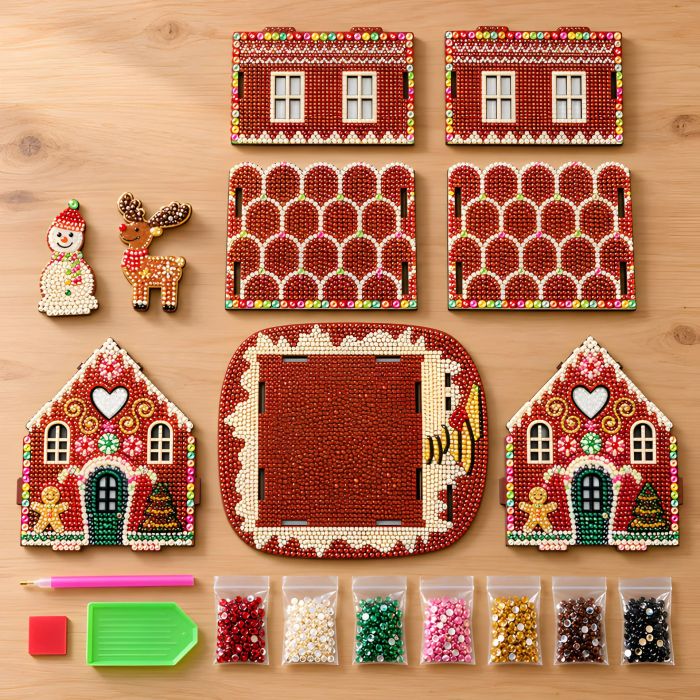 Diamond Painting Aufsteller Weihnachtshaus rot 14,5 x 23 x 19 cm, 1 Stück., Bild 4 von 6