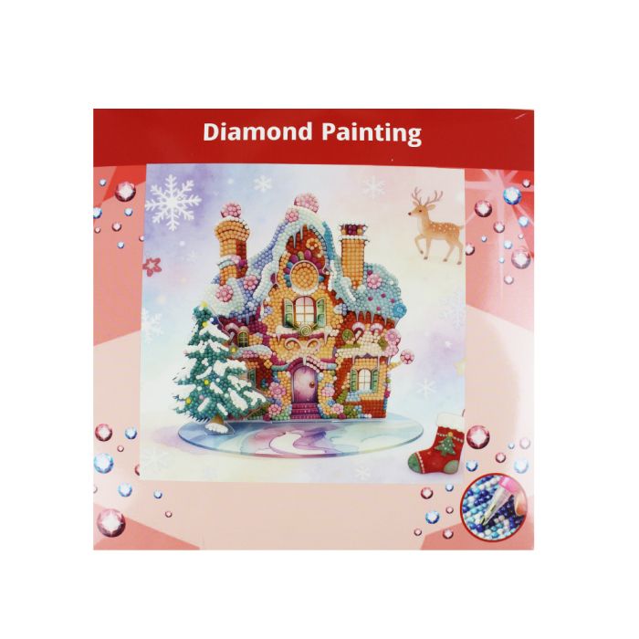 Diamond Painting Aufsteller Haus im Winter 18 x 19,5 x 8 cm, 1 Stück., Bild 6 von 6