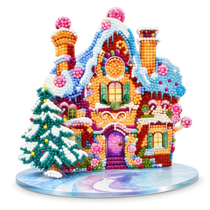 Diamond Painting Aufsteller Haus im Winter 18 x 19,5 x 8 cm, 1 Stück., Bild 1 von 6