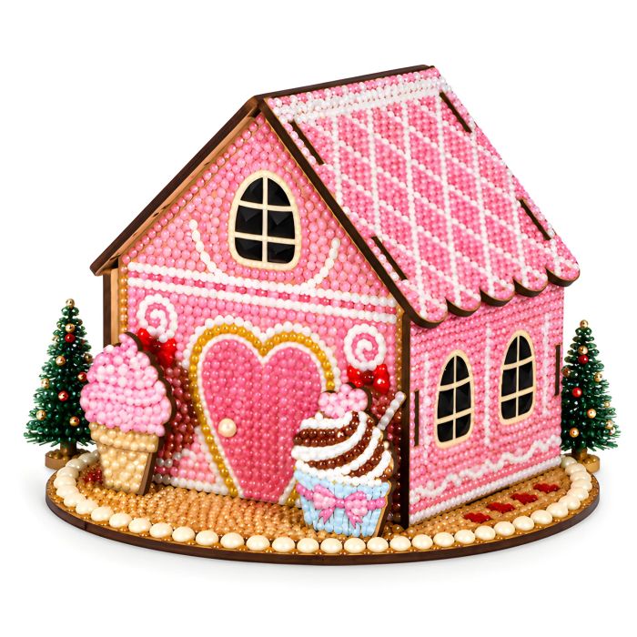 Diamond Painting Aufsteller Haus rosa 14,5 x 23 x 21 cm, 1 Stück., Bild 1 von 6