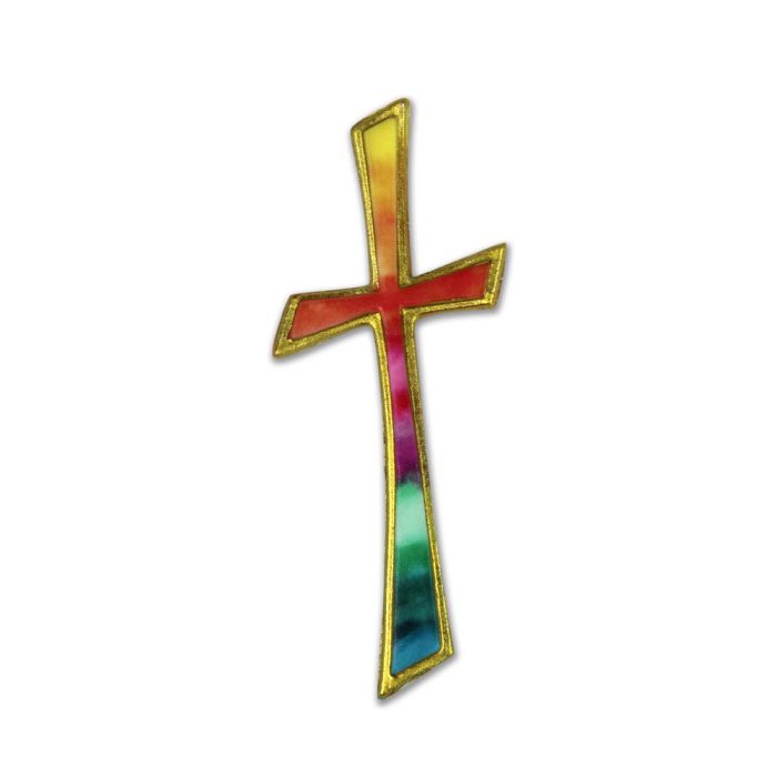 Wachsmotive Kreuz regenbogenfb. 110x45 mm Kreuz