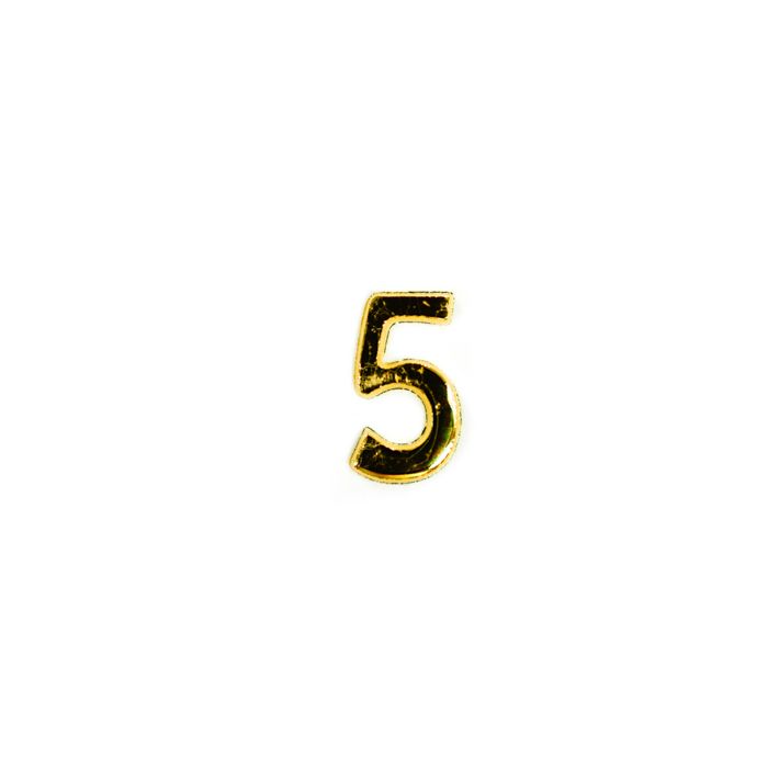 Wachszahlen 5 goldfarben, 8 mm 3 Stück