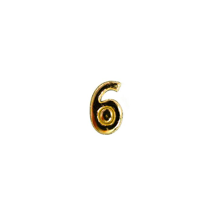 Wachszahlen 6 goldfarben, 8 mm 3 Stück