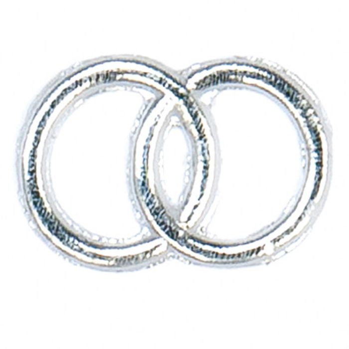 Ehering aus Zera silberfarben, 24x16 mm 2 Stück