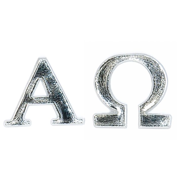 Alpha u, Omega aus Zera silberfarben, 22 mm 1 Set
