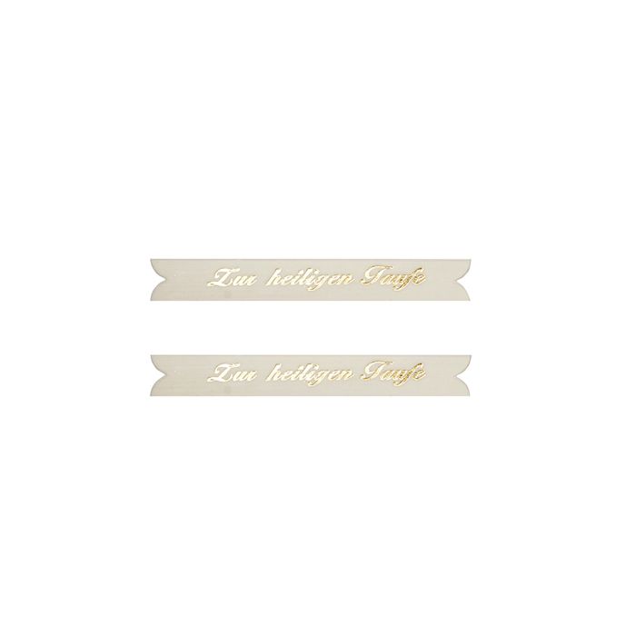 Wachs Spruchband zur heiligen Taufe weiß-goldfb. 9x1,3 cm 7061-02931 4016490740445  