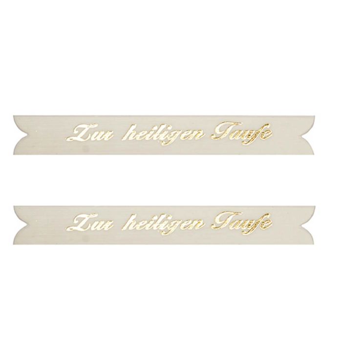 Wachs Spruchband zur heiligen Taufe weiß-goldfb. 9x1,3 cm 7061-02935 4016490740438  