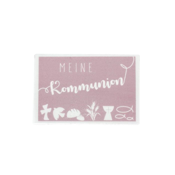 Wachsbild Kommunion rosa 60x40 mm 7084-06155 4016490022916  