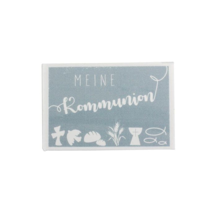 Wachsbild Kommunion hellblau 60x40 mm 7084-06445 4016490022923  