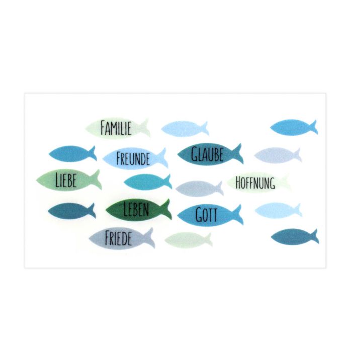 Wachsbild Fische blau-grün ton 85x50 mm 7085-08445 4016490022947  