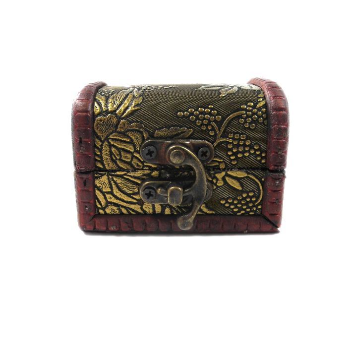 Schatztruhe antik mit Blumenmuster 7,7x5,5x5,5 cm