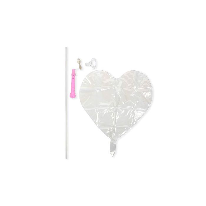 Luftballon Herz mit LED Blinkfunktion transparent ca. 30 cm 1 Stück, Bild 2 von 3