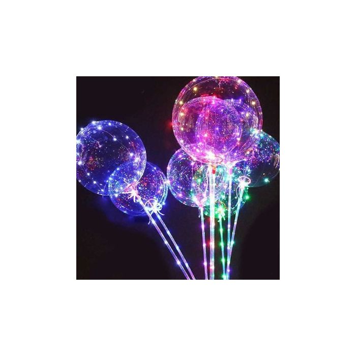 Luftballon Kugel mit Lichtkette und Blinkfunktion transparent ca. 28 cm 1 Stück, Bild 1 von 3