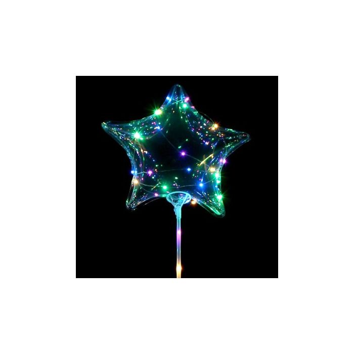 Luftballon Stern mit Blinkfunktion transparent ca. 30 cm 1 Stück, Bild 1 von 3