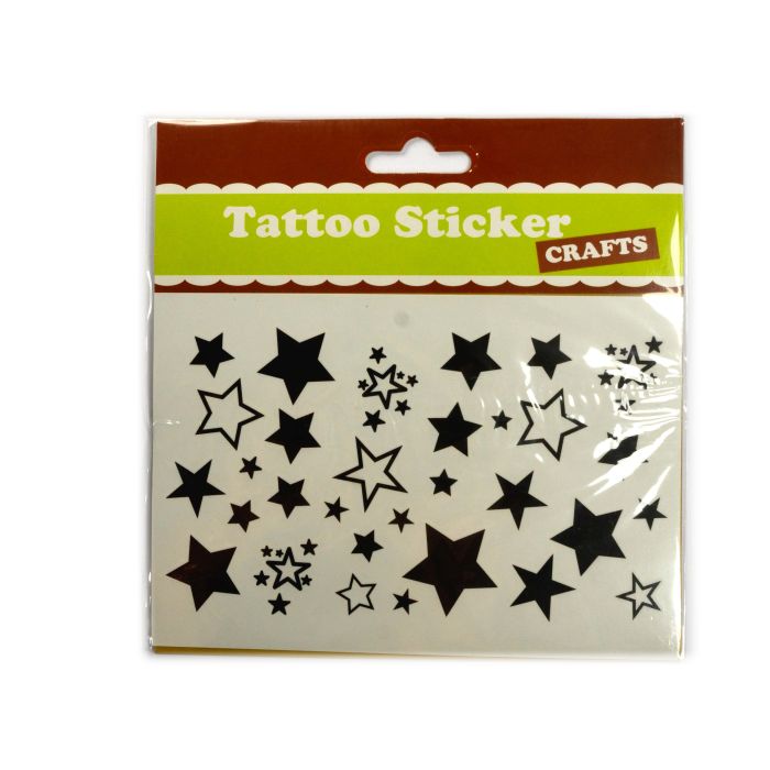Tattoos Sticker Sterne schwarz 10x15 cm 5SB 7911-04021 4016490788706  