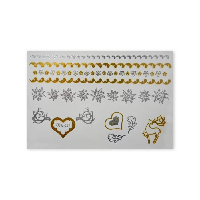Shiny Tattoos Trachten gold-silber 15,5x10,5 cm