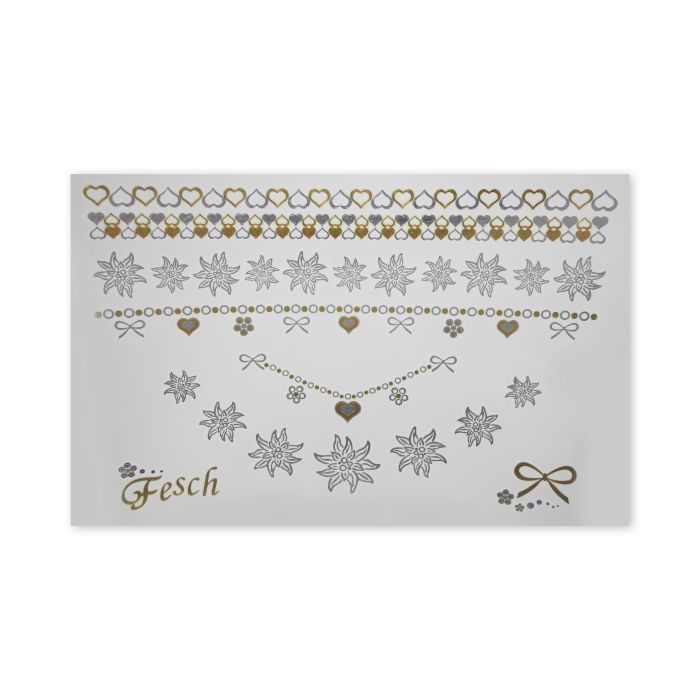 Shiny Tattoos Trachten goldfb.-silberfb. 20,5x14x5 cm 5SB 7911-06101 4016490838517  