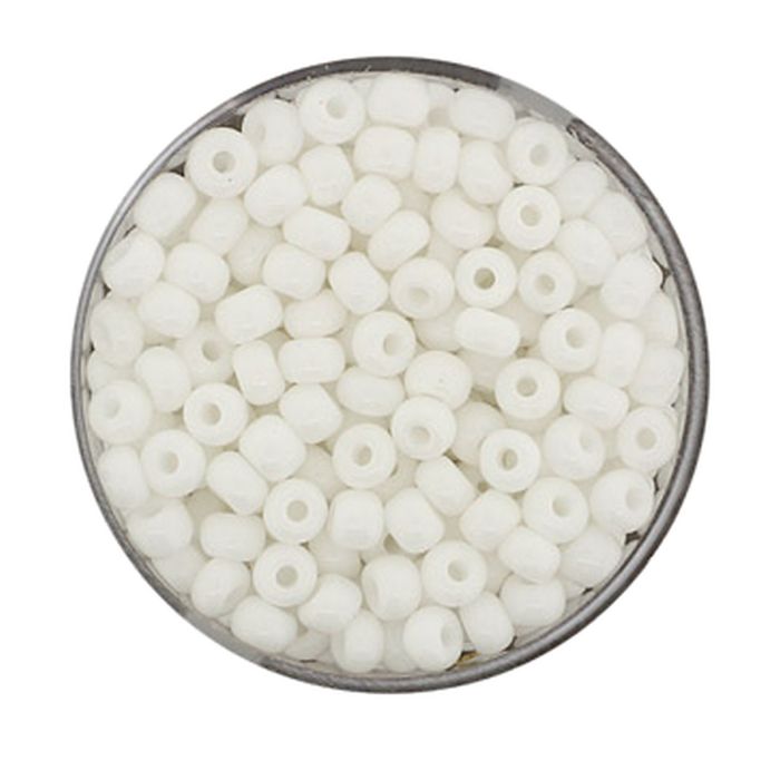 Rocailles weiß satt 4 mm