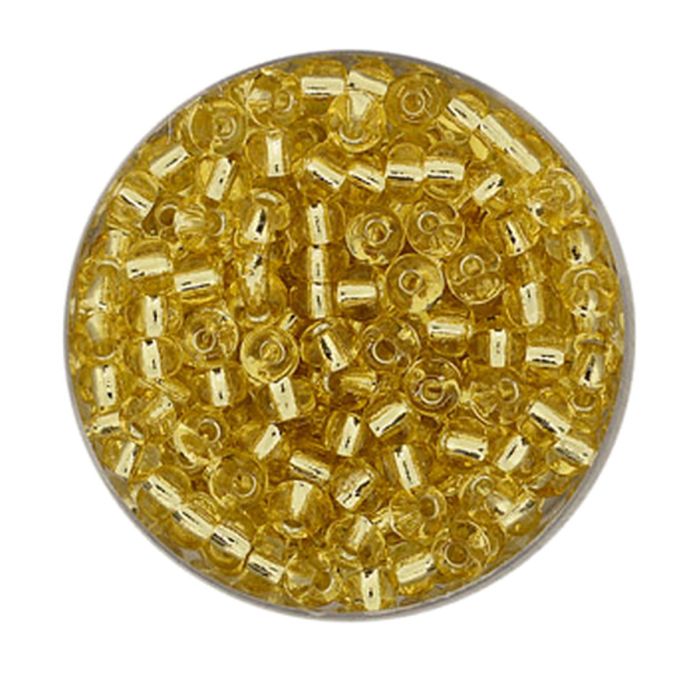Rocailles goldfarben Silbereinzug 4 mm