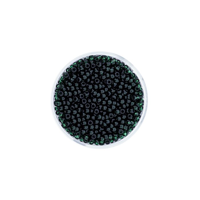 Rocailles dunkelgrün transparent 2,6 mm 9249-4 4016490063384  
