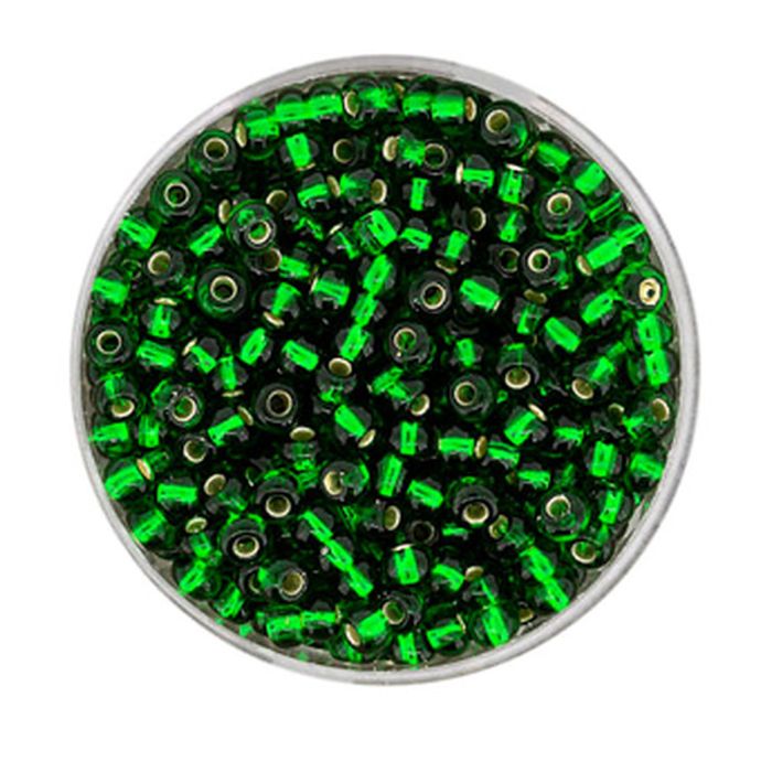Rocailles grün silbereinzug 3,5 mm