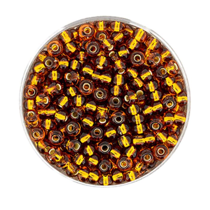 Pracht Rocailles Perlen topas silbereinzug 3,5 mm in der Dose 17 g