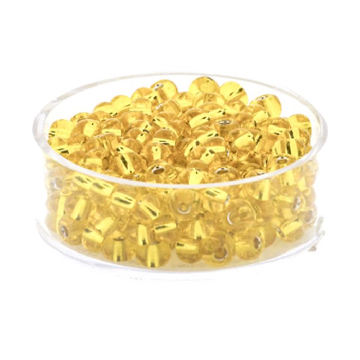 Rocailles gelb silbereinzug 4,5 mm, Bild 1 von 3