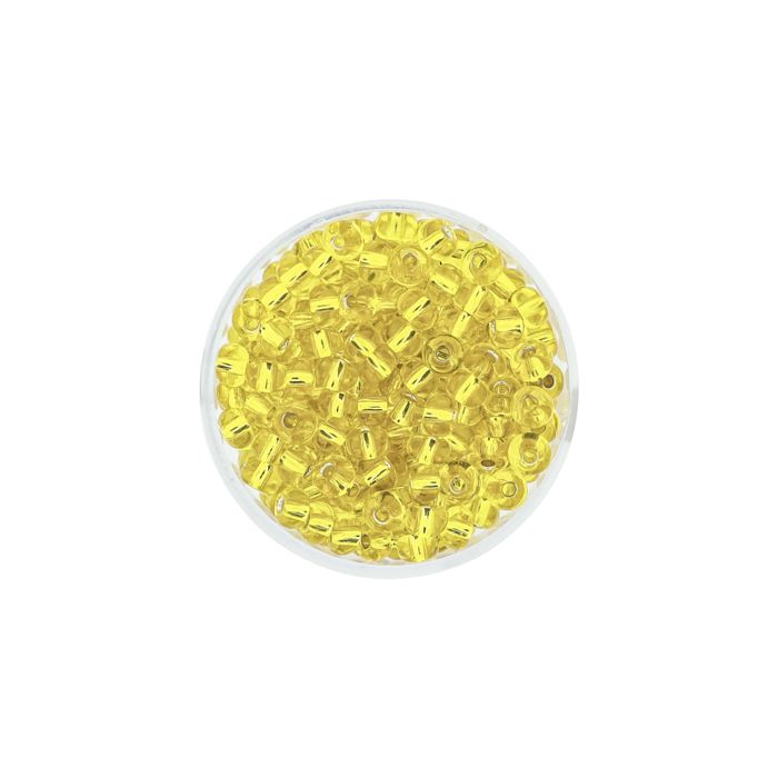 Rocailles gelb silbereinzug 4,5 mm, Bild 2 von 3