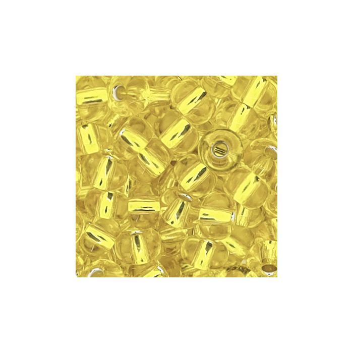Rocailles gelb silbereinzug 4,5 mm, Bild 3 von 3