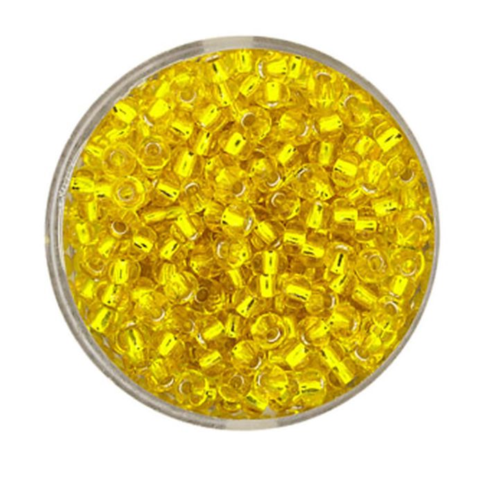 Rocailles gelb silbereinzug 3,5 mm