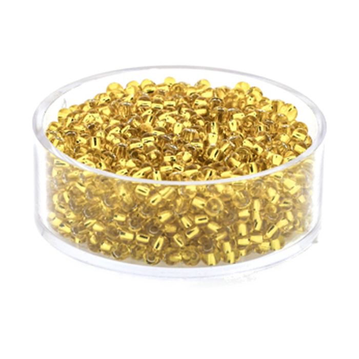 Rocailles gelb silbereinzug 2,6 mm, Bild 1 von 3