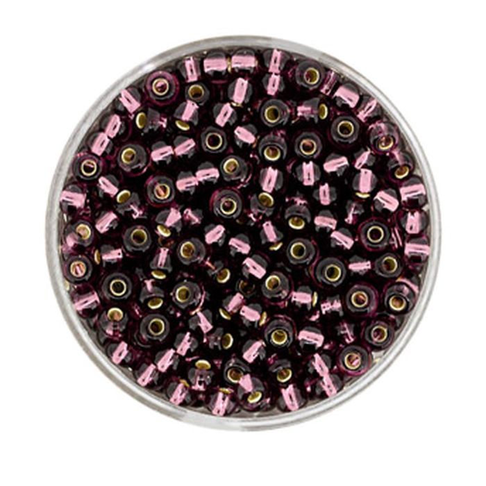 Rocailles dunkellila silbereinzug 3,5 mm