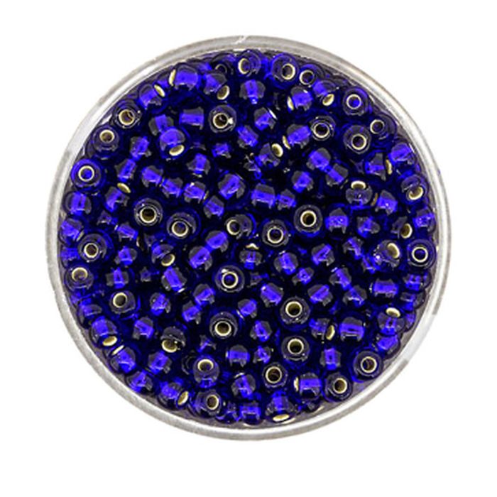 Rocailles lapis silbereinzug 3,5 mm