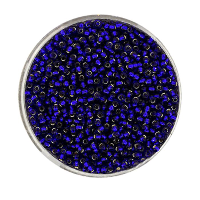 Rocailles lapis silbereinzug 2 mm